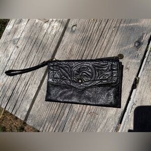 The Sak Black Leather Clutch